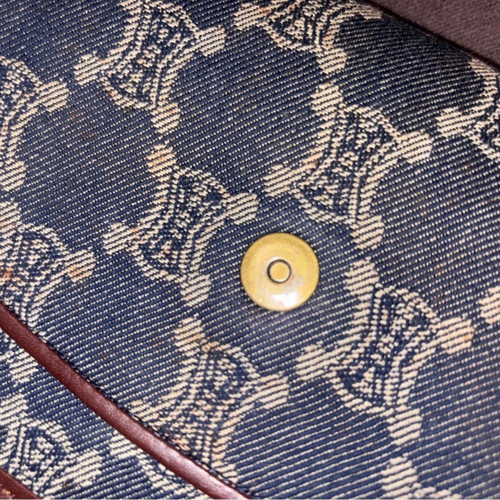 Celine Denim and Brown leather Studded Shoulder Bag - Picture 14 of 16